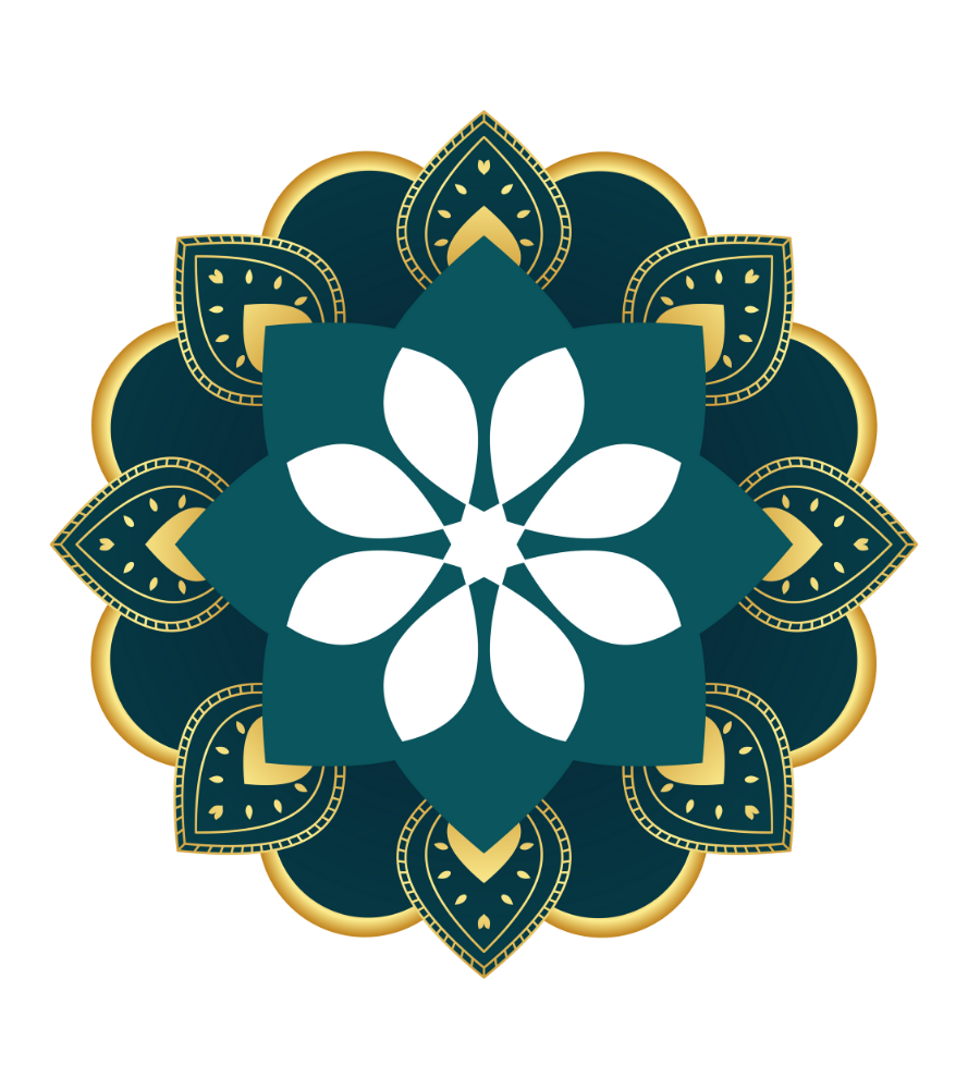 Biru Tua dan Putih Kuning Ilustratif Pola Minimalis Pengajian Islami Undangan (889 x 1000 piksel)